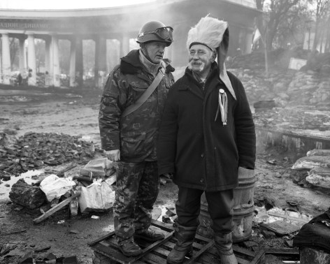 PAVEL WOLBERG, Untitled, Soldier &amp;amp; Man (Kiev, 11 February), 2014