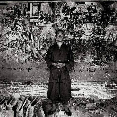 Liu Zheng, A Young Monk in Front of Ancient Mural, Lingqiu, Shanxi Province, 1996