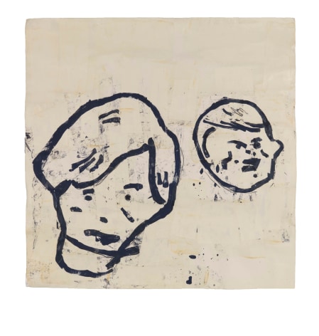 Untitled (2 Boys), 1983, Acrylic, tempera, graphite and paper collage on paper