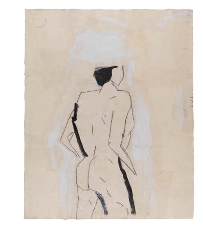 Standing Nude (After Shelby Creagh), 1982, Acrylic, graphite and muslin collage on paper