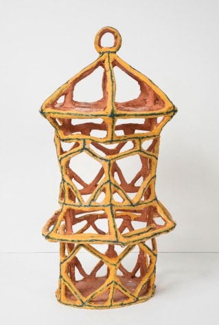 Gold Birdcage with Triangles, 2015, Glazed ceramic