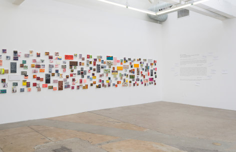 Installation view of Betty Tompkins&nbsp;Sex Works / WOMEN Words, Phrases and Stories