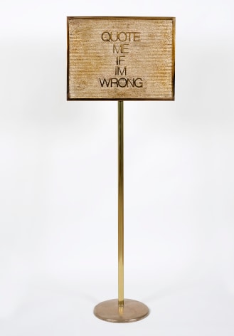 Maynard Monrow, Untitled / Quote Me, 2022