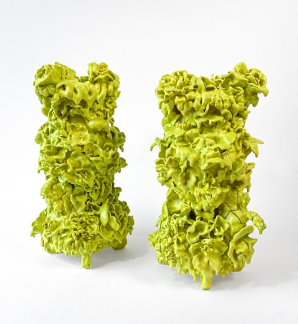 Anthony Sonnenberg, Pair of Vases (Acid Green), 2021