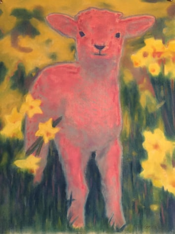 John Geary, Lamb with Daffodils, 2018