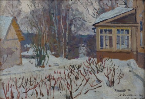 Arnold Lakhovsky Russian Winter Scene Oil