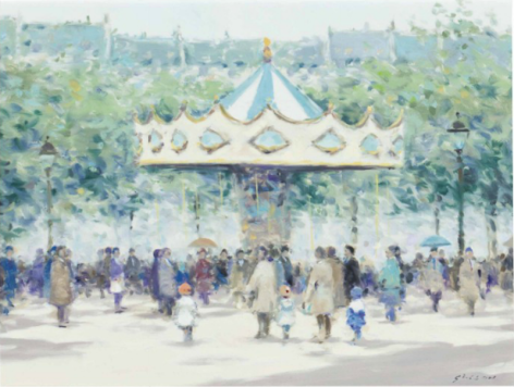 Andre Gisson Carousel Oil on Canvas