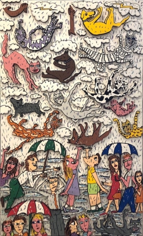 James Rizzi Its Raining Cats, and Dogs 1996 3D Construction
