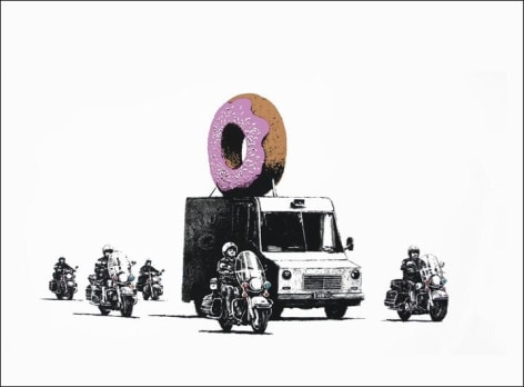 Banksy Donuts Strawberry Pink Donuts Screenprint 2009