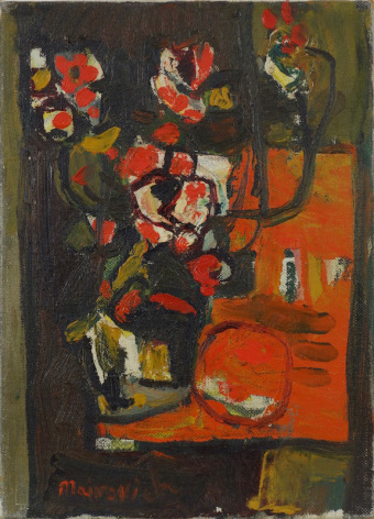 Zvi Mairovich Flower Still Life Oil on Canvas