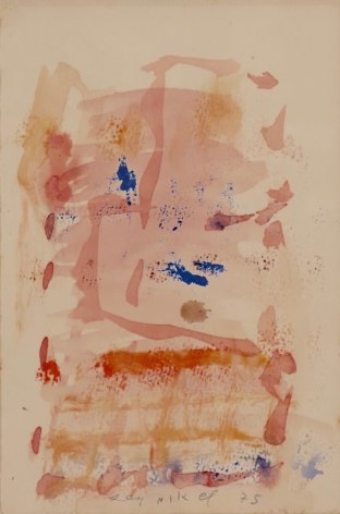 Lea Nikel Israeli Untitled Abstract Watercolor on Paper 1975