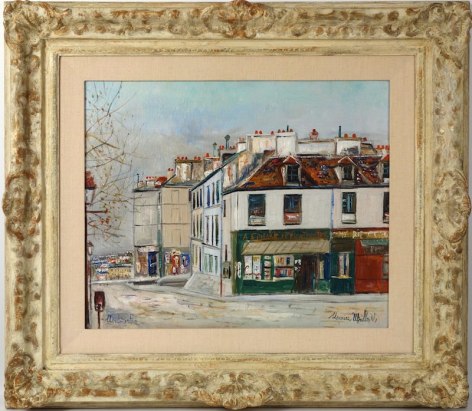 Maurice Utrillo French Rue Saint Eleuth&egrave;re, Montmartre Oil on Canvas