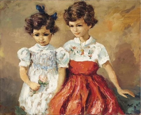 Marcel Dyf Sisters Oil on Canvas
