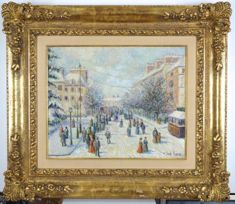 H Claude Pissarro Oil on Canvas L'Avenue
