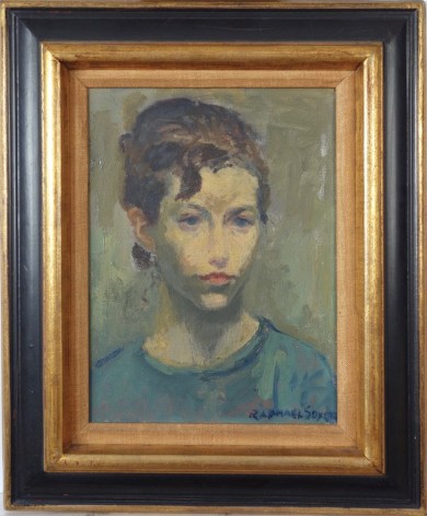 Raphael Soyer Portrait of A Young Woman Oil on Canvas