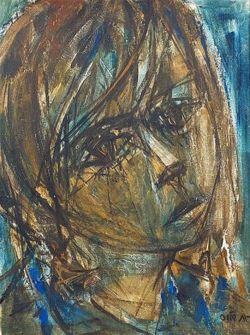 Ruth Schloss Portrait of a Girl Oil on Board