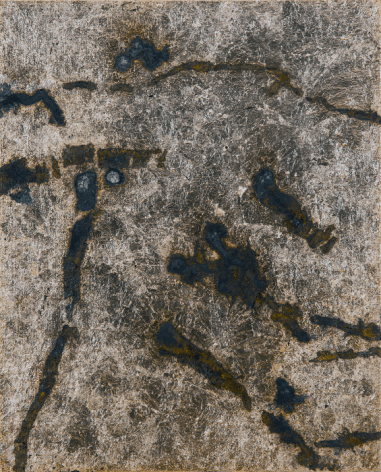 Contingency [Hammer], 2015, Silver, liver of sulfur, varnish, gesso on linen, 17 x 14 in.