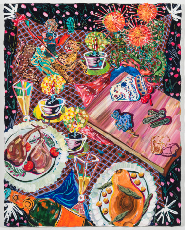 Kate Pincus-Whitney, Feast in the Neon Jungle: Dinner with Dionysis, 2020