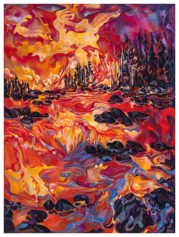 Maria Calandra, Red Light over Weir Island 2, 2024