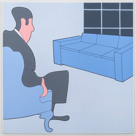 John Wesley, Untitled (Man Regarding Couch), 1987