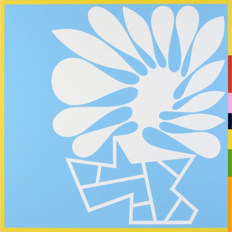 Cary Smith Pointed Splat #4 (pale blue-yellow with color blocks), 2015