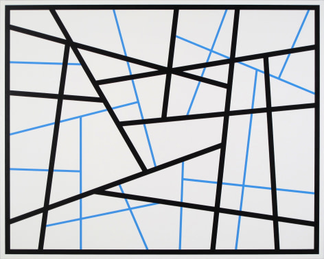 CARY SMITH, Straight Lines #24&nbsp;(black -&nbsp;blue),&nbsp;2015