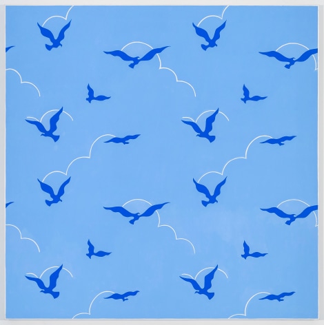 John Wesley, Untitled (Birds and Clouds), 1988