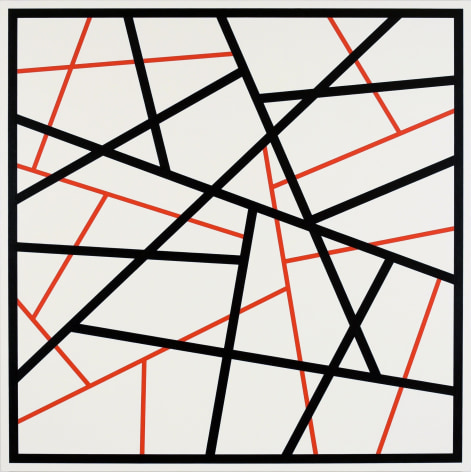 CARY SMITH, Straight Lines #14 (black - red), 2015