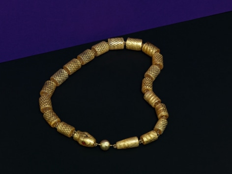 Philip Sajet, Dutch, snake necklace, glass, gold