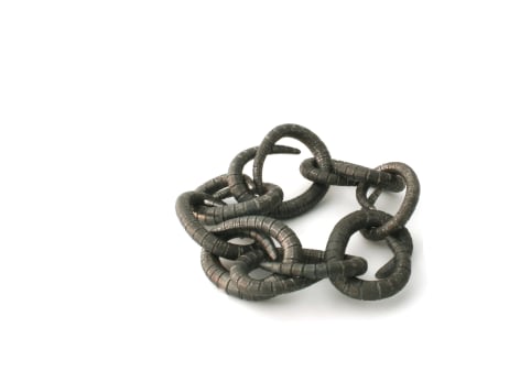 Sophie Hanagarth, forged iron bracelet, trap, Swiss, contemporary jewelry