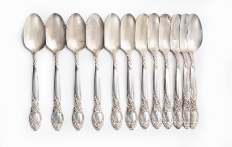 Jaydan Moore, trays, platter, silver plated, spoons