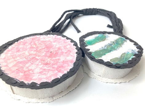 Shelley Norton, plastic jewelry, weaving, recycled, plastic bags, melted, New Zealand Design Craft