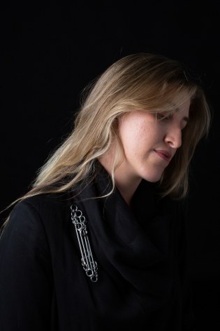 Rebekah Frank Steel necklace, queer jewelry artist
