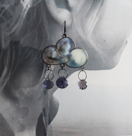 Petra Zimmermann, Austrian jewelry, acrylic, cloud earrings