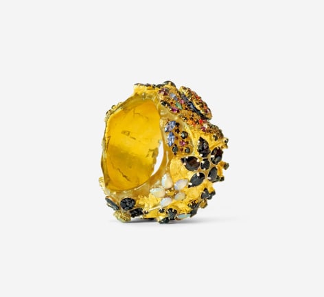 Petra Zimmermann bracelet, Austrian contemporary jewelry, encrusted, acrylic