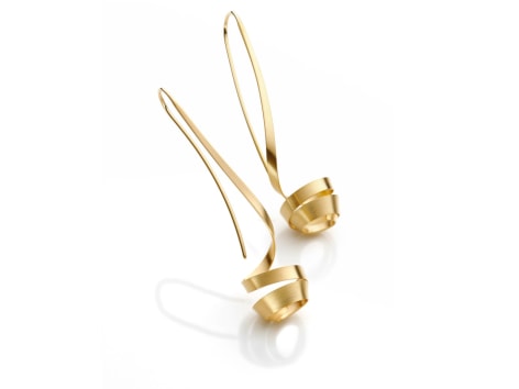 Oliver Schmidt, gold earrings, German, Design, 18k, Fern