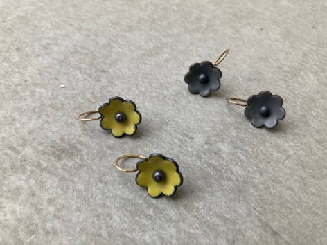 Enamel flower earrings Joan Parcher