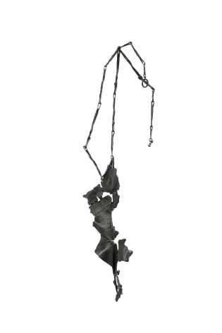 John Iversen, necklace, leaves, leaf, crackle, silver, gold