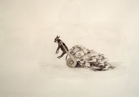 Sketch of donkey pulling cart