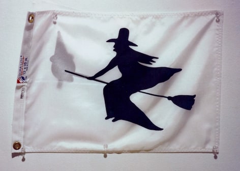 Banner of black witch on white background
