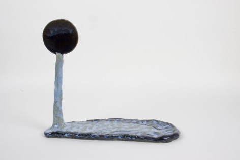 Small bluish abstract sculpture