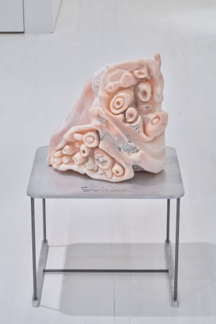 light pink abstract stone sculpture