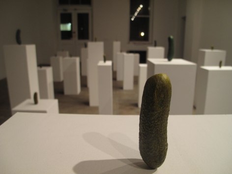Wurm, photo of pickle sculpture installation