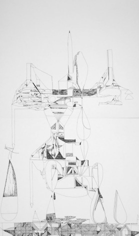 black pencil sketch, abstract structure