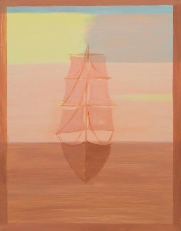 Painting of ship on the horizon