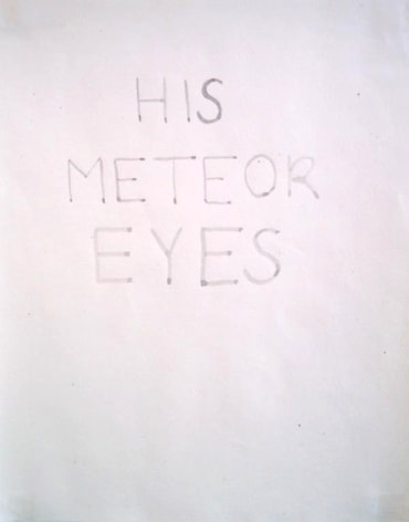 Text reading 'his meteor eyes'