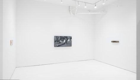 Installation view of the Contemporary Fossil Record Exhibition at the Jack Hanley Gallery. Shot of alcove.