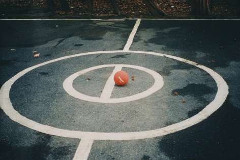 Basketball on playground court