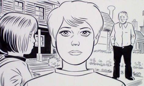 comic book image of woman staring forward