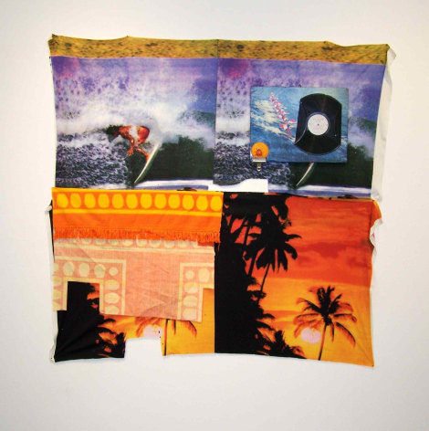 Collage tapestry of beach scenes